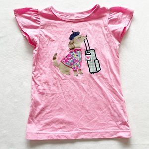 Carter's Pink Flutter Sleeve Paris Dog Shirt size 5